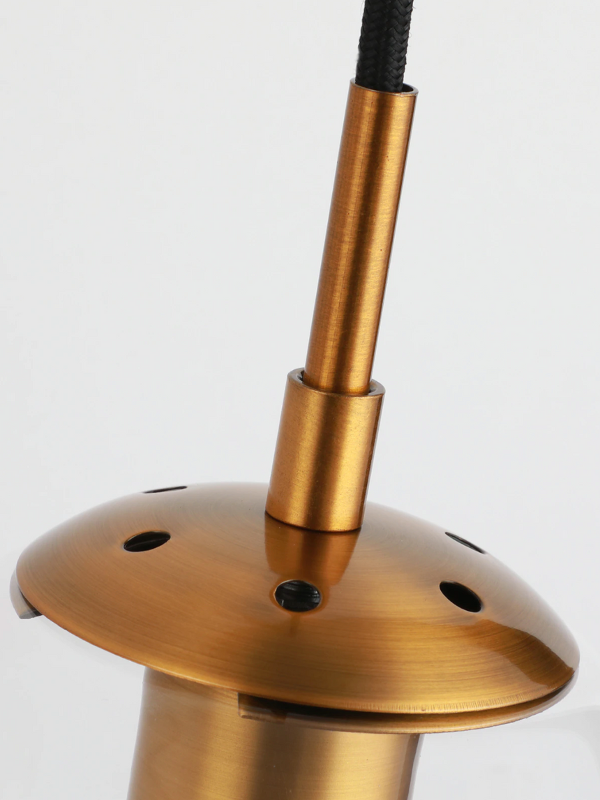 Smoke glass globe detail on wall light