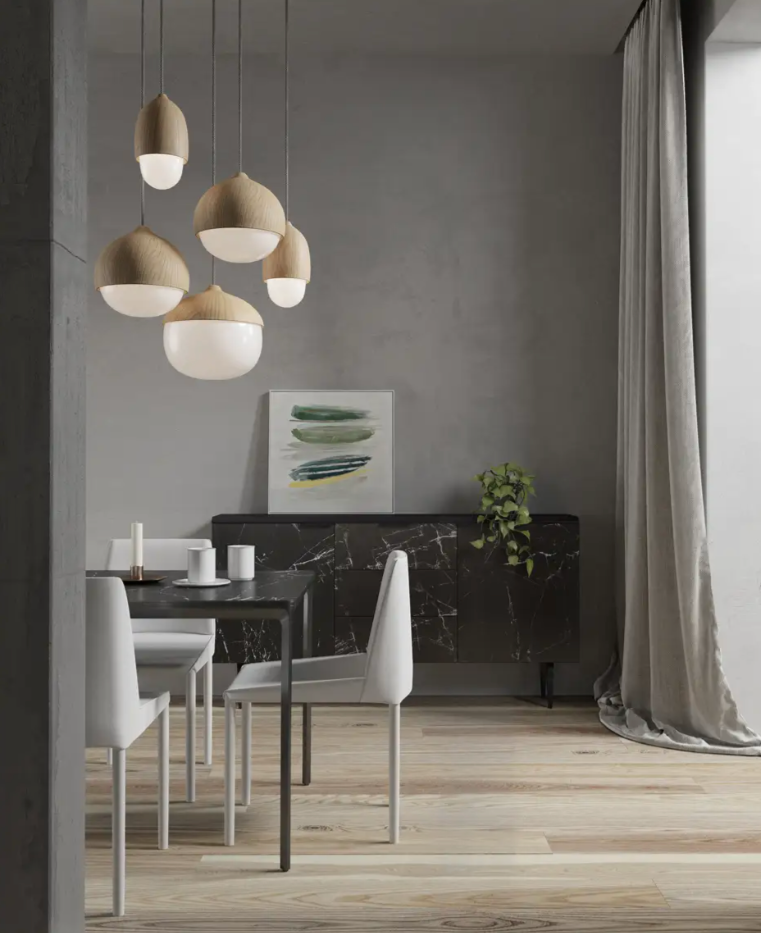 Lunara Acorn Glass Pendant Light for Living Room