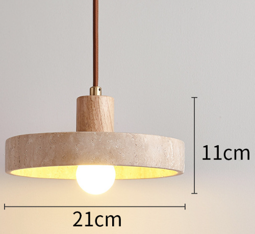 Nolare Travertine Pendant Light dimensions size view - OpalDwell