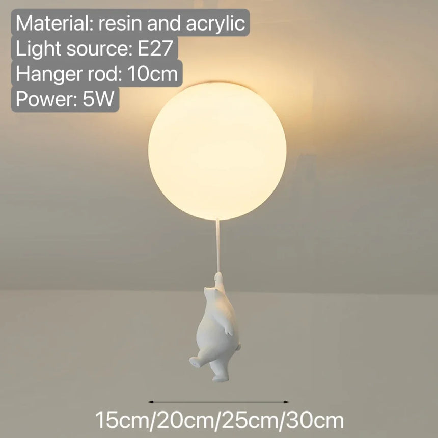 balloon bear chandelier close-up detail