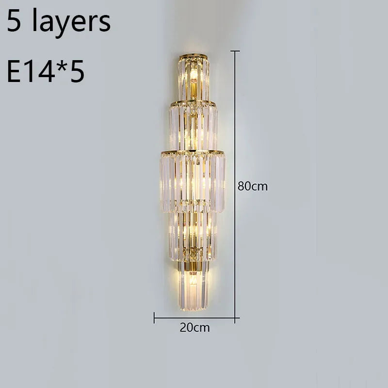 Crystal Pillar Wall Lamp Easy Installation