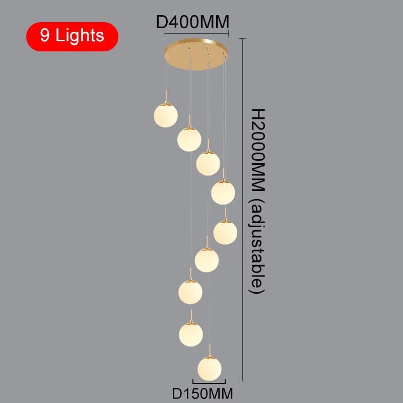 Orb Chandelier Warm Ambient Staircase Lighting