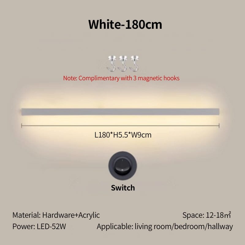 Acrylic wall lamp additional view wall-mounted installation