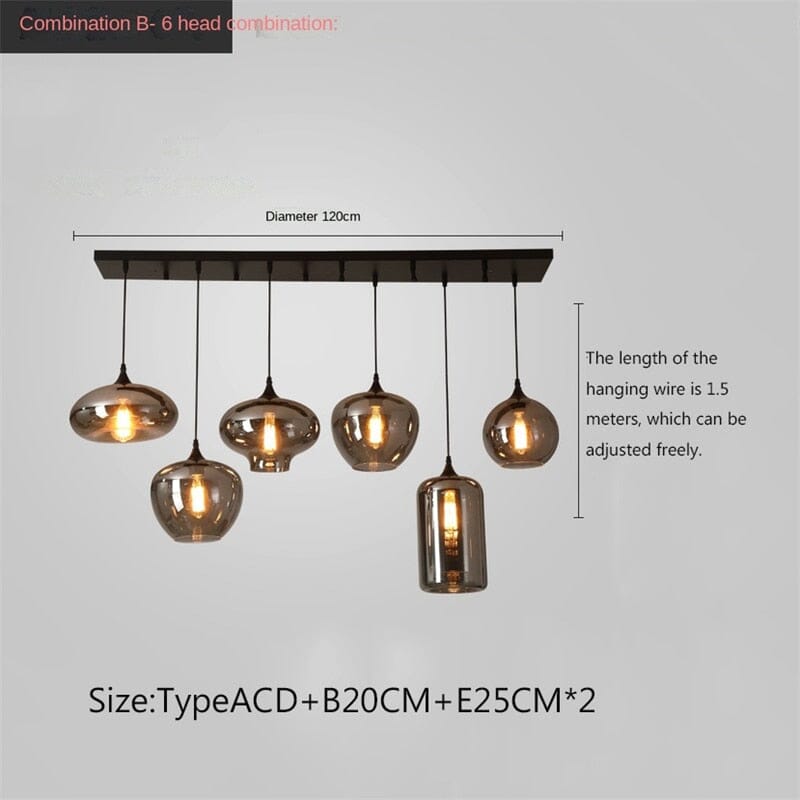 glass stone pendant chandelier with iron finish