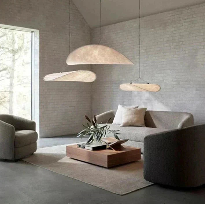 Lyra LED Pendant Light Chip Pattern Knit Tyvek Shade - OpalDwell