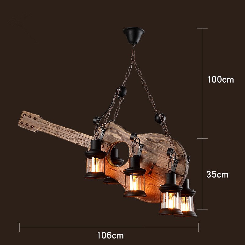 Industrial Wood LED Ceiling Light for Bedroom Lighting