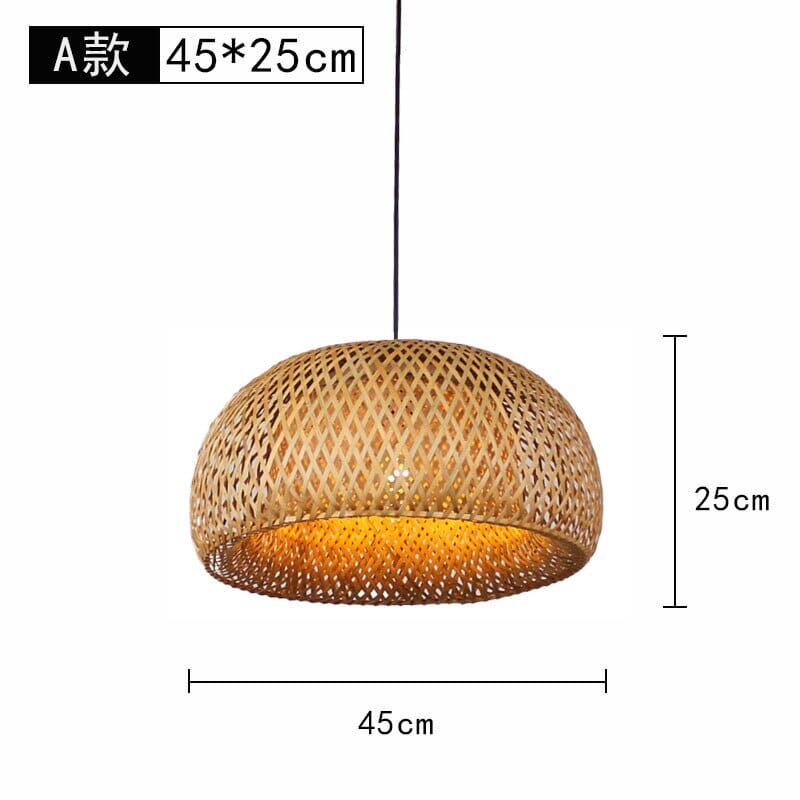 Rustic pendant light with wicker body material