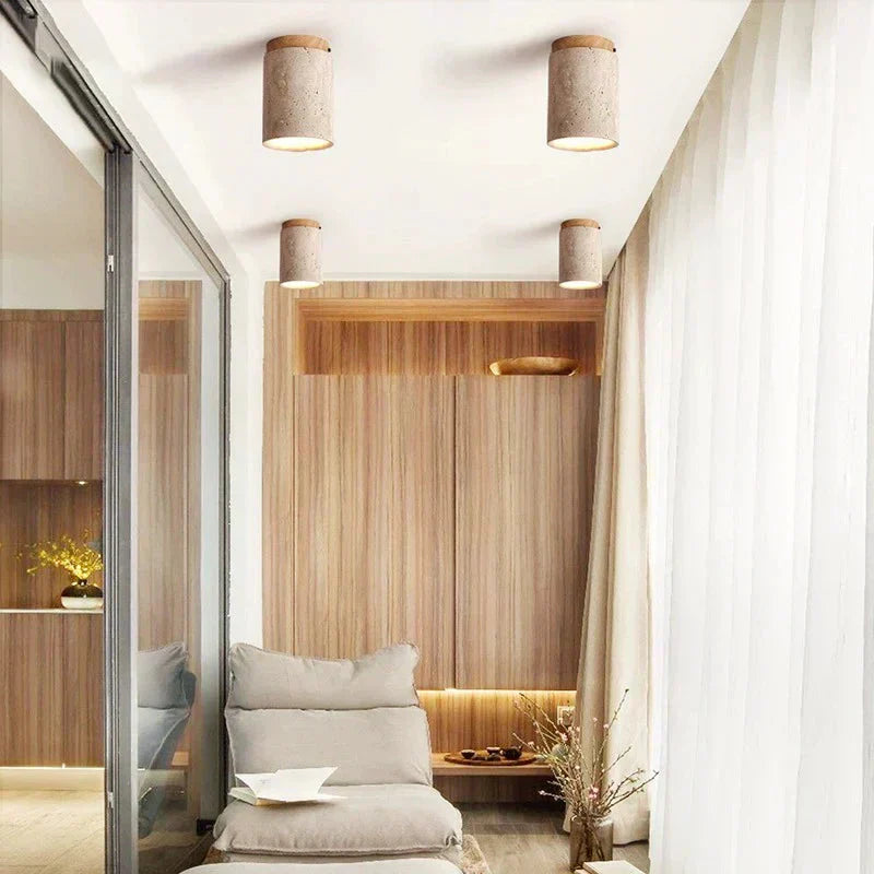 Stone Pendant Light Warm Glow Wall Accent