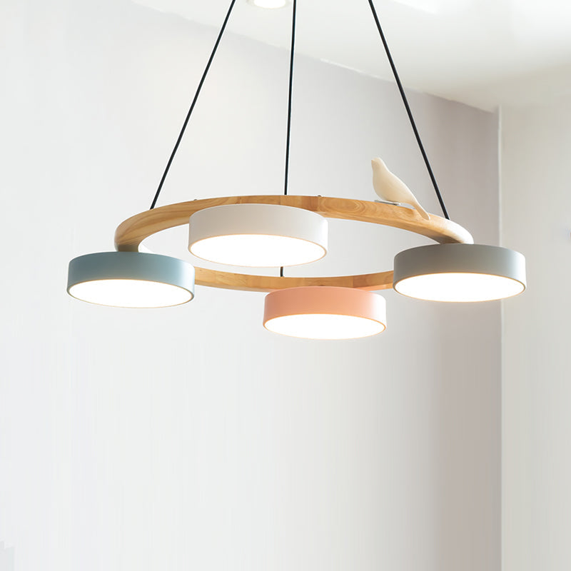 Metal Chandelier Bird Inspired Silhouette