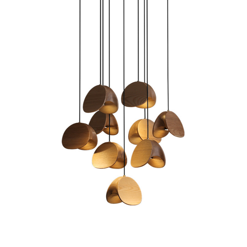 SylvaLeaf Artistic Wood Pendant Light – Hero View - OroDwell