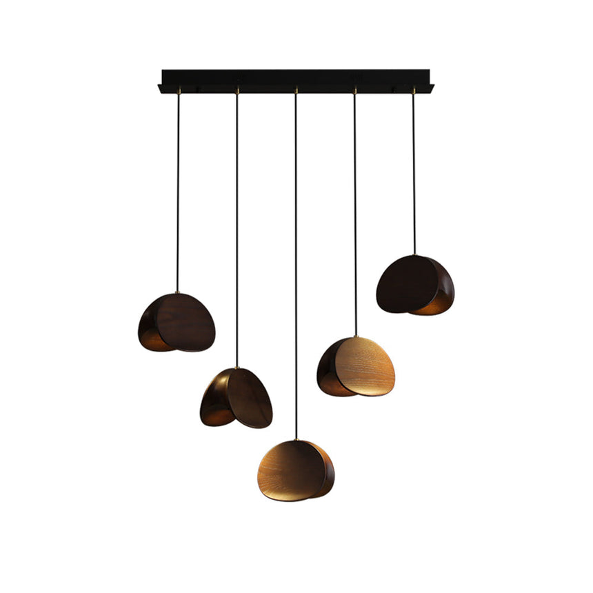 Wood Pendant Light Leaf Silhouette Detail View - OroDwell