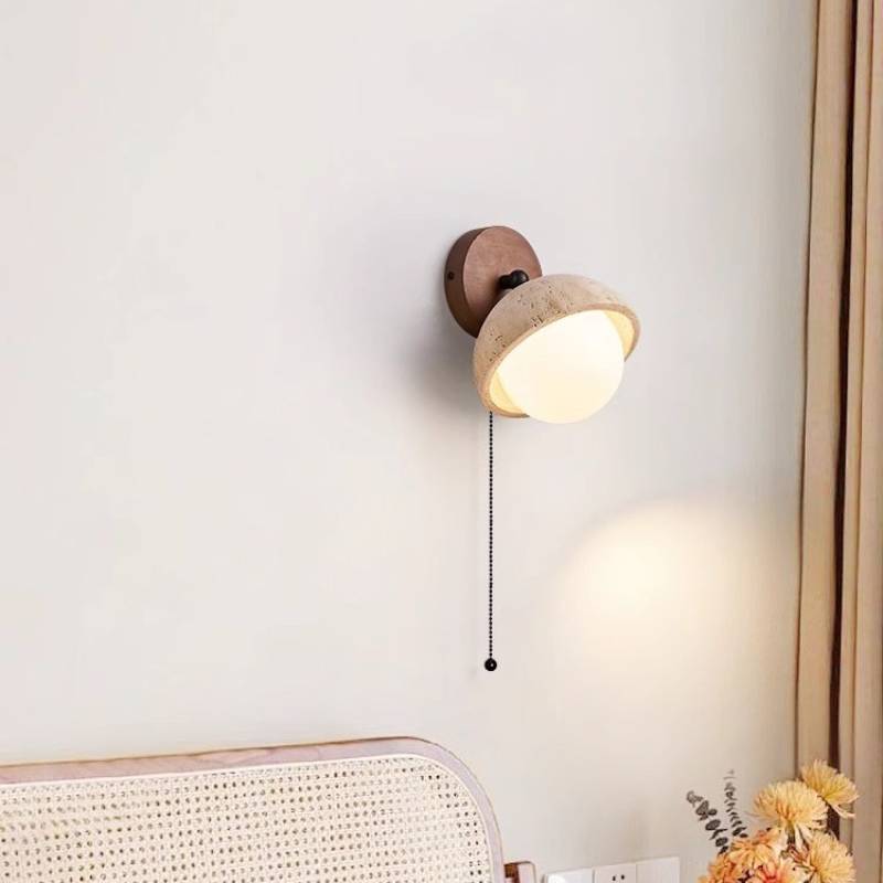 Globe Wall Lamp Black Finish Detail OpalDwell