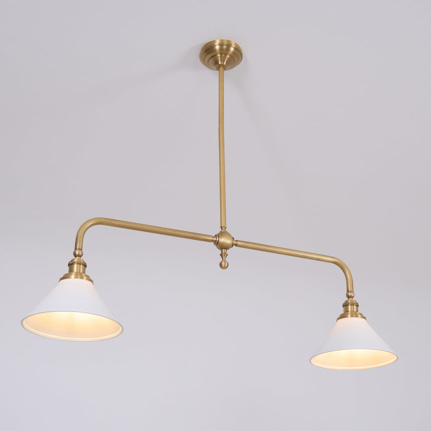 Vintage Pendant Light Aluminum Shade Detail