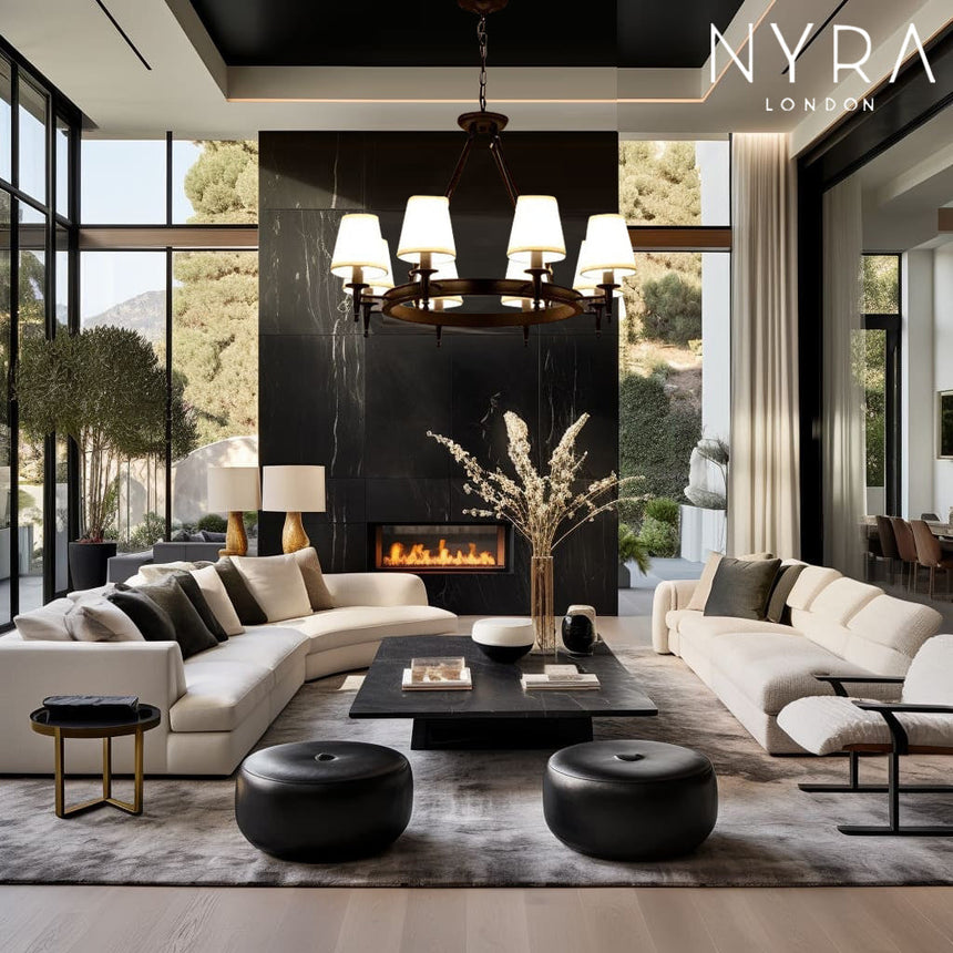 fabric chandelier warm ambient glow for living room