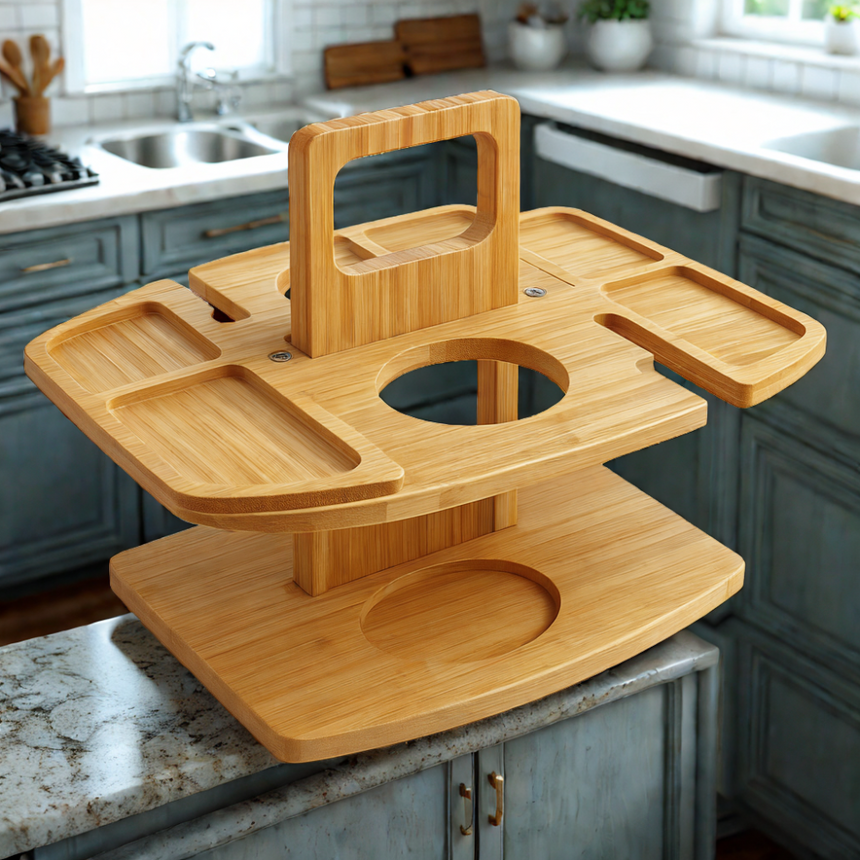 ForestHaven Foldable Table – Compact Wood Construction