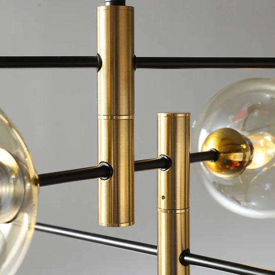 Chandelier - Black Gold Iron Finish Detail
