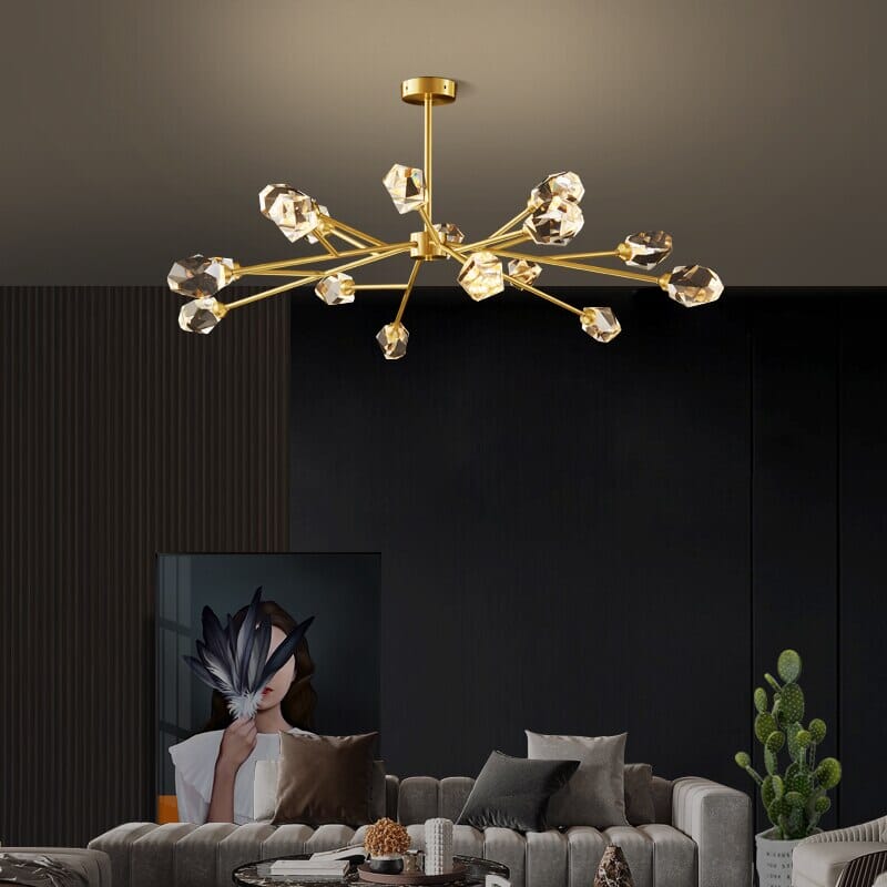 Modern Sparkling Crystal Pendant Light Lighting Fixture Close-Up | OroDwell