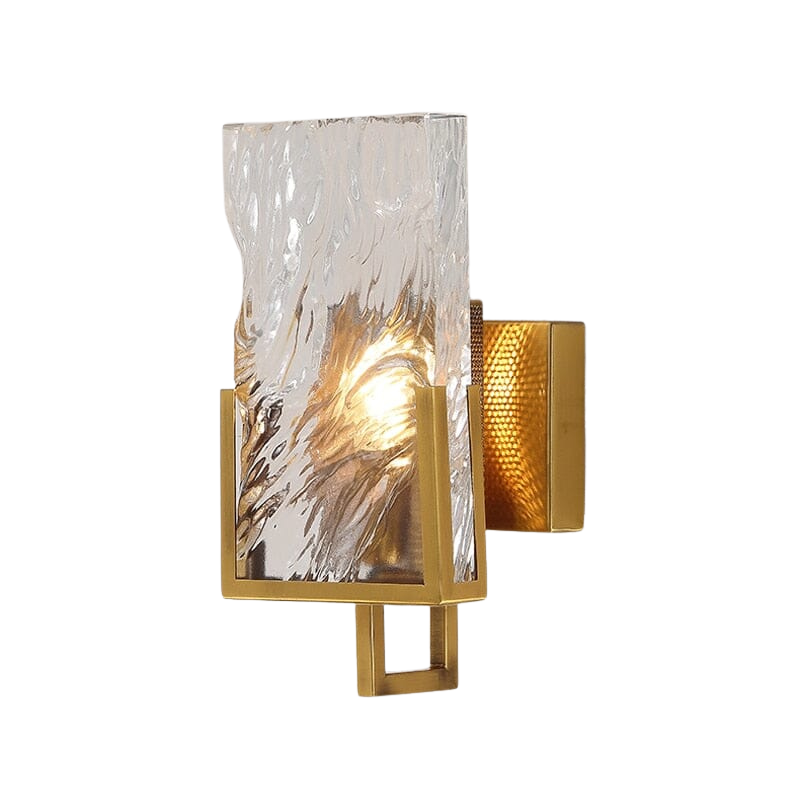 Crystal wall lamp warm ambient glow view
