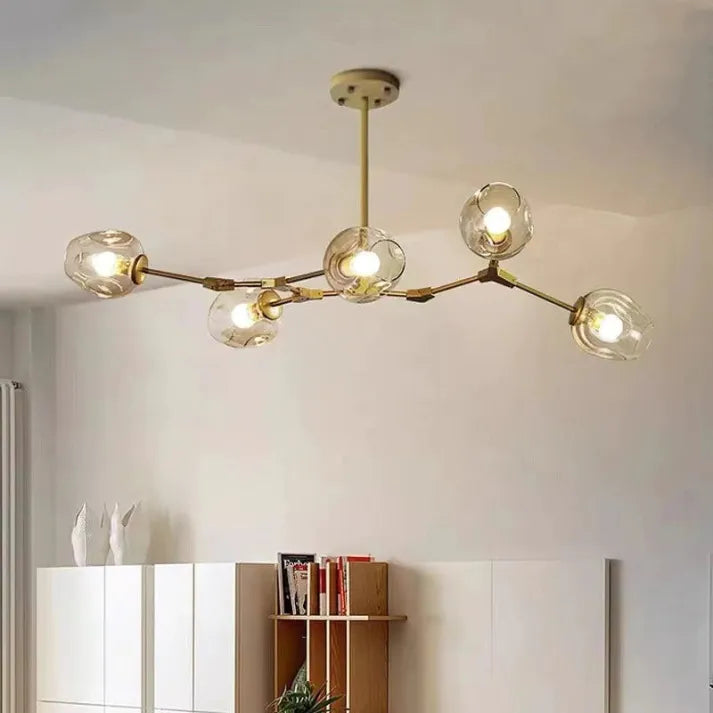 LustraNova Glass Bubble Pendant Light Branching Arms - OpalDwell