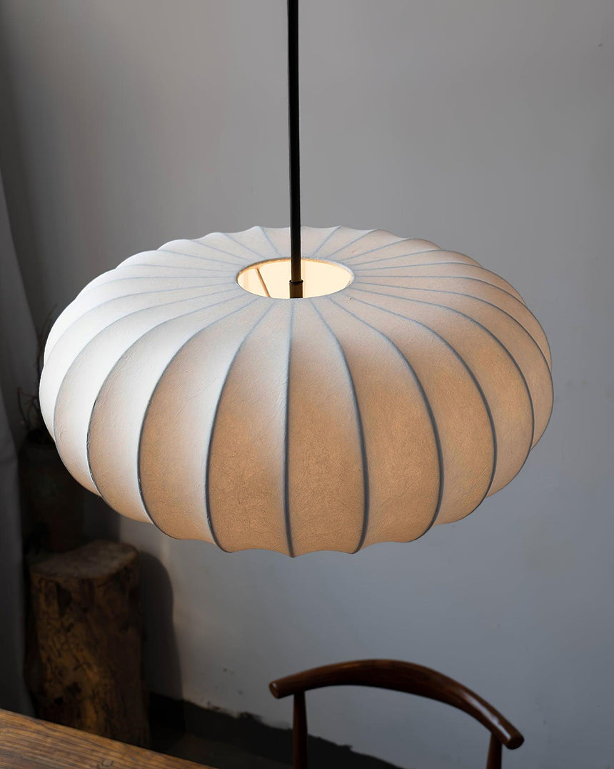 Silk pendant lamp size comparison view