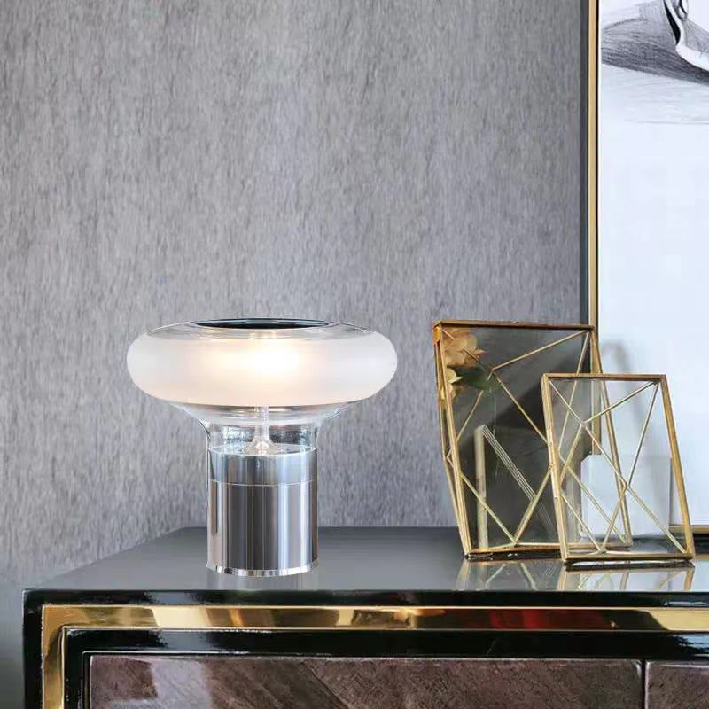 Glass Table Lamp for Nightstand Lighting