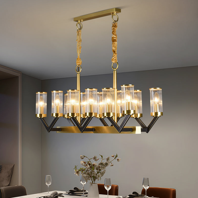 Modern Chandelier with Black and Gold Finish Options