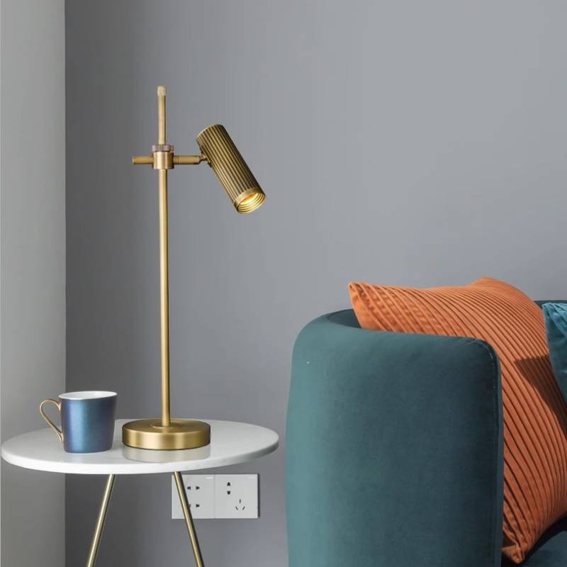 Brass Table Lamp for Nightstand Lighting