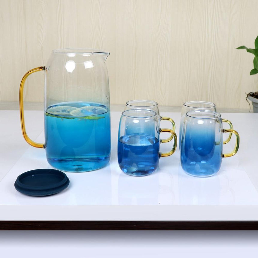 Glass pitcher alternate angle view