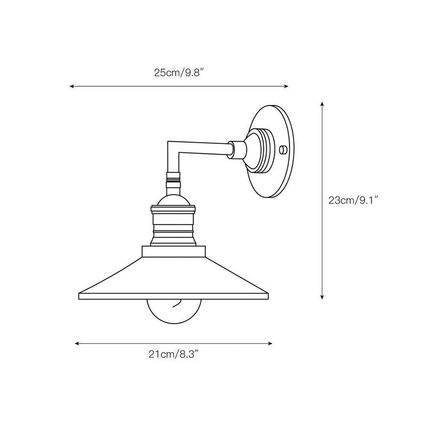Antique Brass Wall Sconce Front View Design