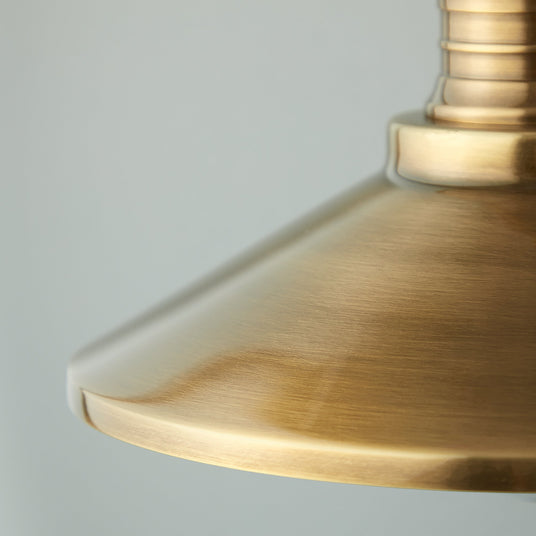 Exposed Bulb Wall Lamp Metal Cone Shade Detail