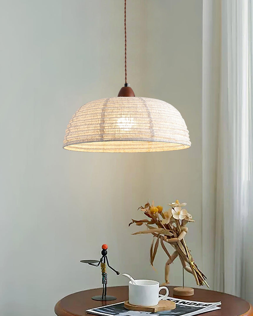 Wood Pendant Light Shade Close-Up - OroDwell