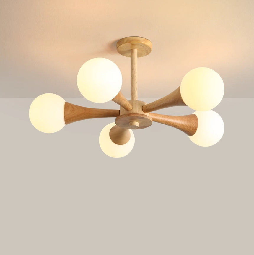 Wooden Pendant Lamp Chic Refined Design Detail - OpalDwell
