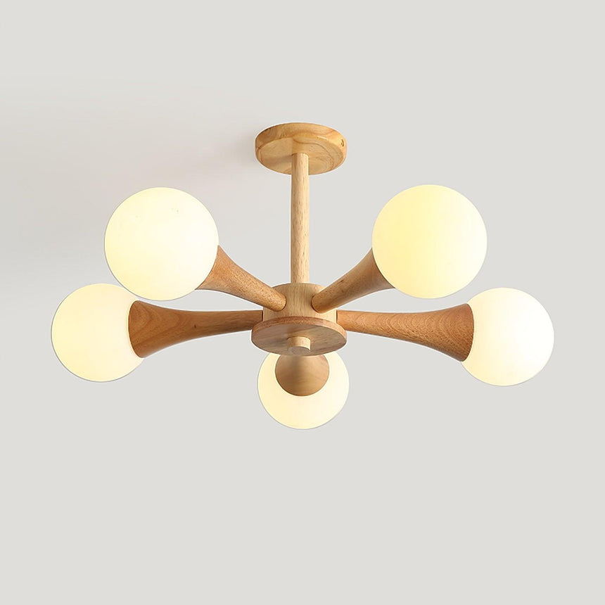SylvaLume Pendant Lamp Wood and Glass Detail Close-Up - OpalDwell