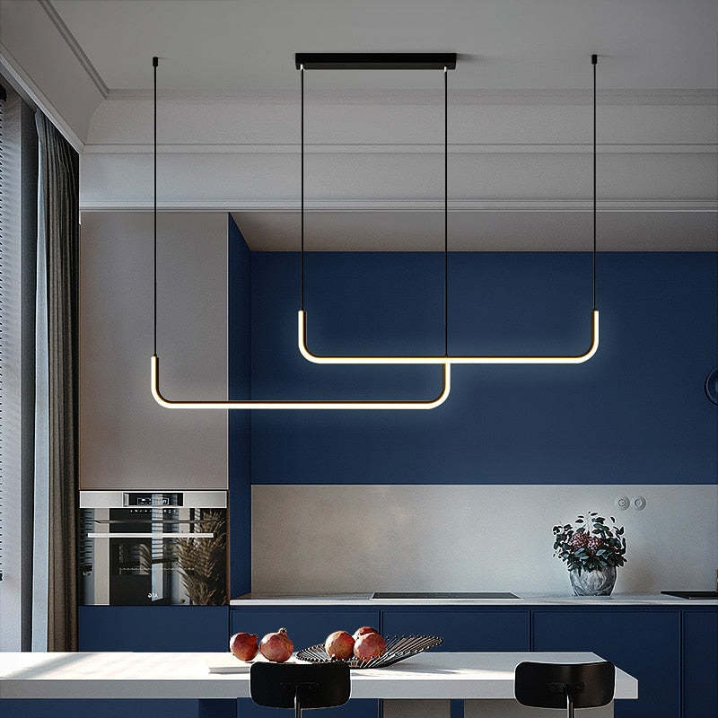 Metal pendant light alternate angle view