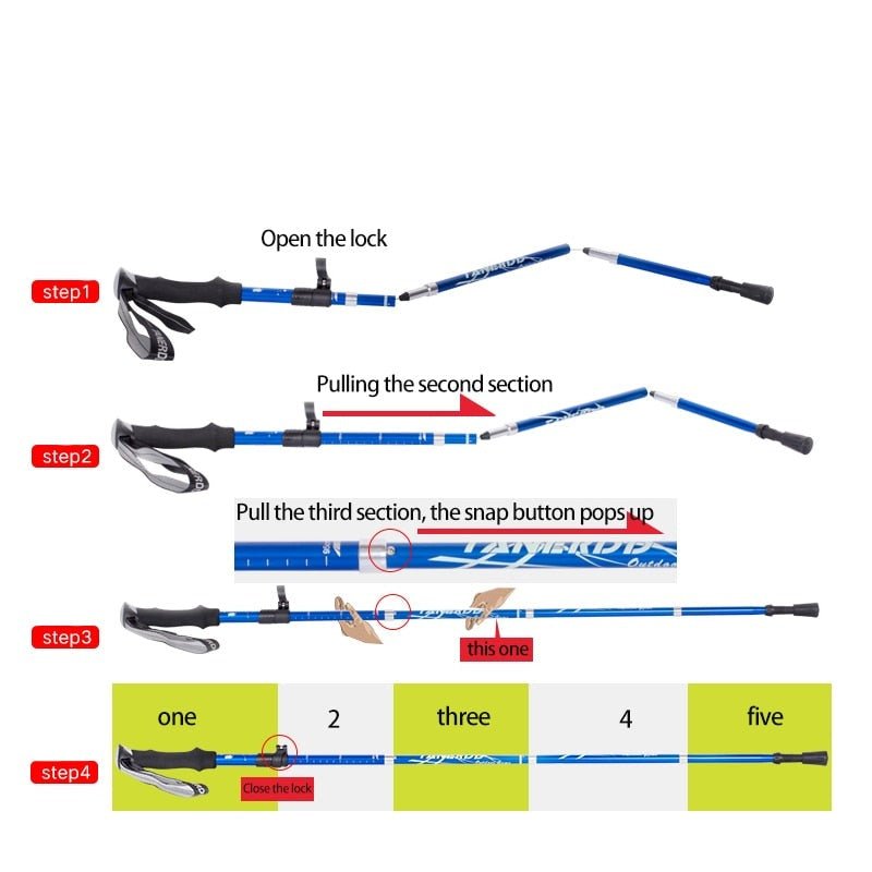 Telescopic Poles Lightweight Aluminum Construction