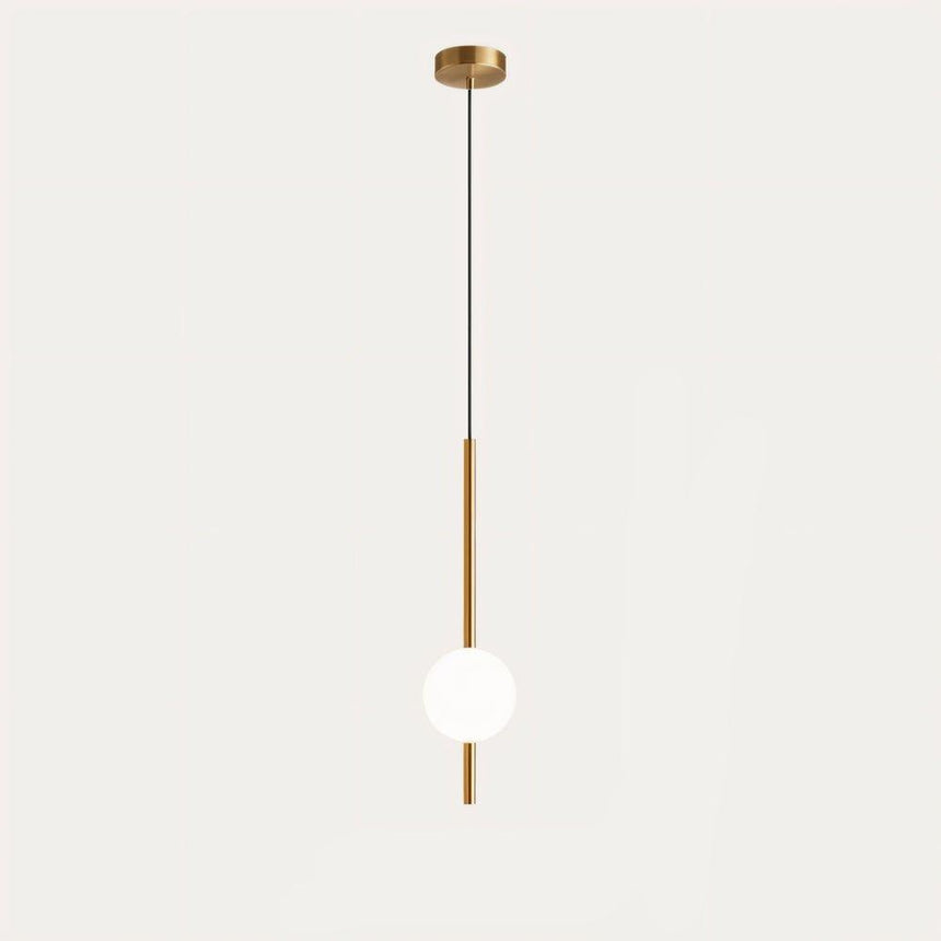 Glass pendant light warm cozy glow scene