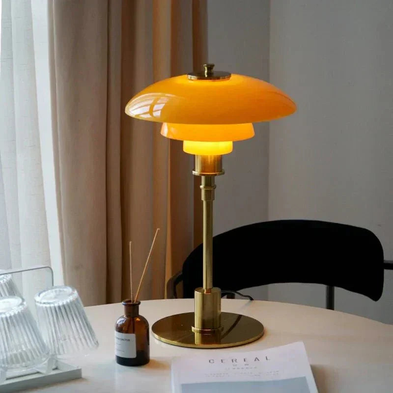 Asterin Art Deco Desk Lamp with Geometric Pattern