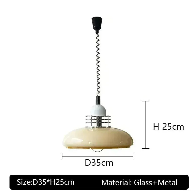 The pendant drawn with its 35 cm width and 25 cm height marked