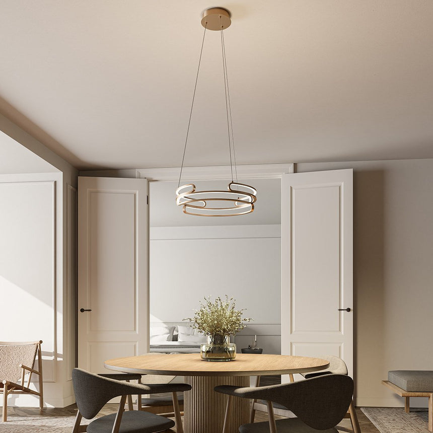 Metal pendant light with sleek modern silhouette design