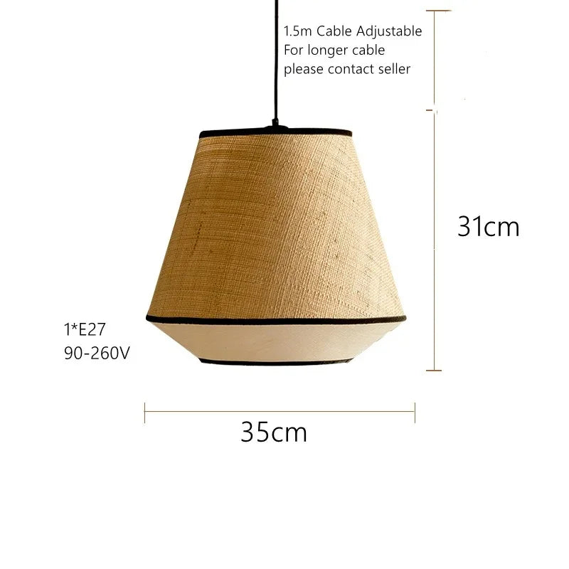 Dimension card for shape B of the woven willow shade, 35 by 31 cm