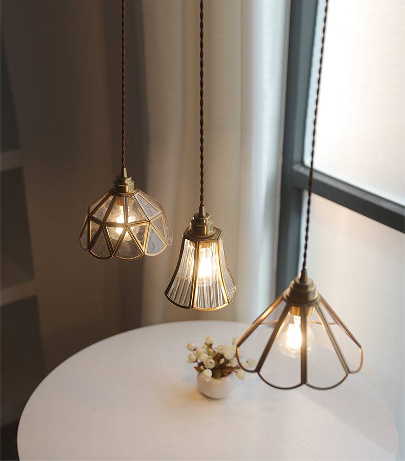 Clear glass chandelier pendant for living spaces