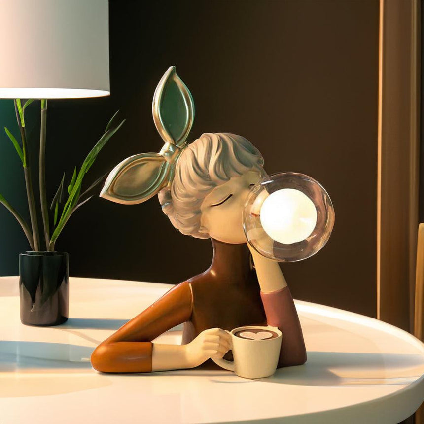 Cartoon bubble lamp nightlight statue for kids