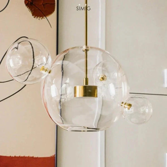 Contemporary ceiling fixture glass and metal