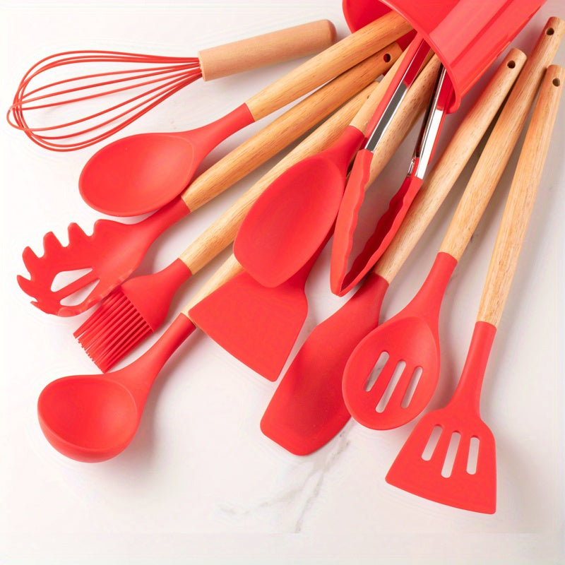 CulinaPro Silicone Cooking Tool Set spoon and spatula detail - OpalDwell
