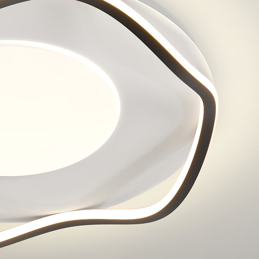 Close view of the dark outline edge against the lit acrylic shade