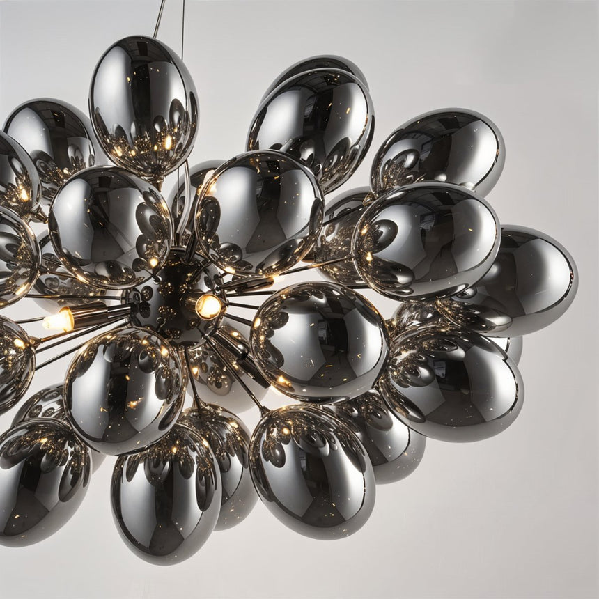 The ovoid shades massed close together, reflections running from one to the next