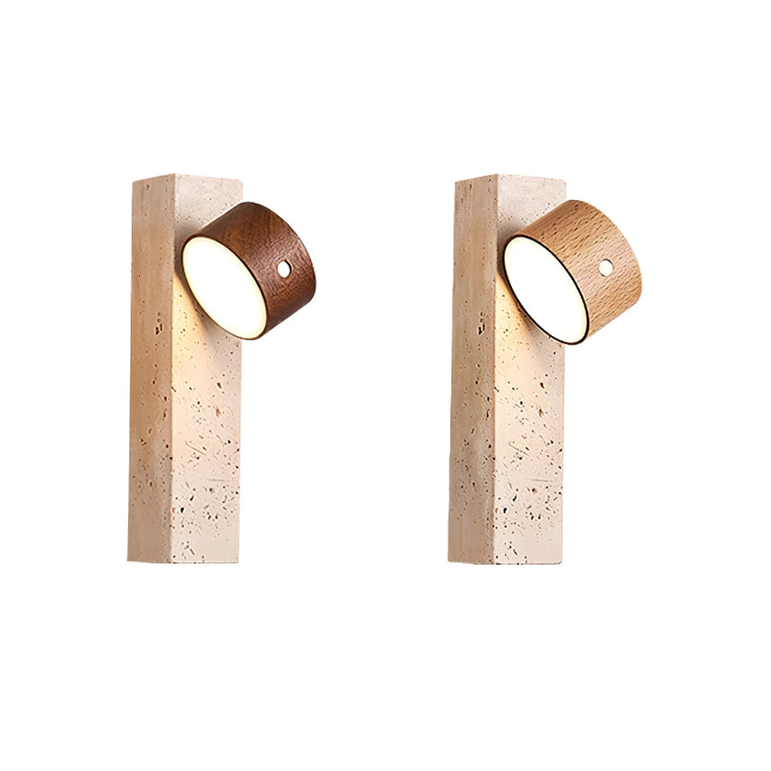 The two finishes side by side, one light wood head and one dark walnut