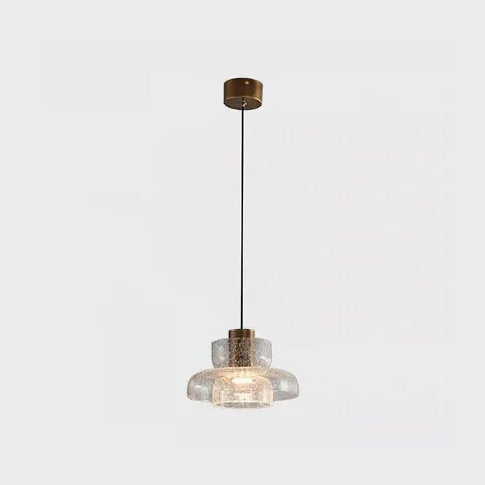 The clear crackle glass shade seen alone on a plain pale background