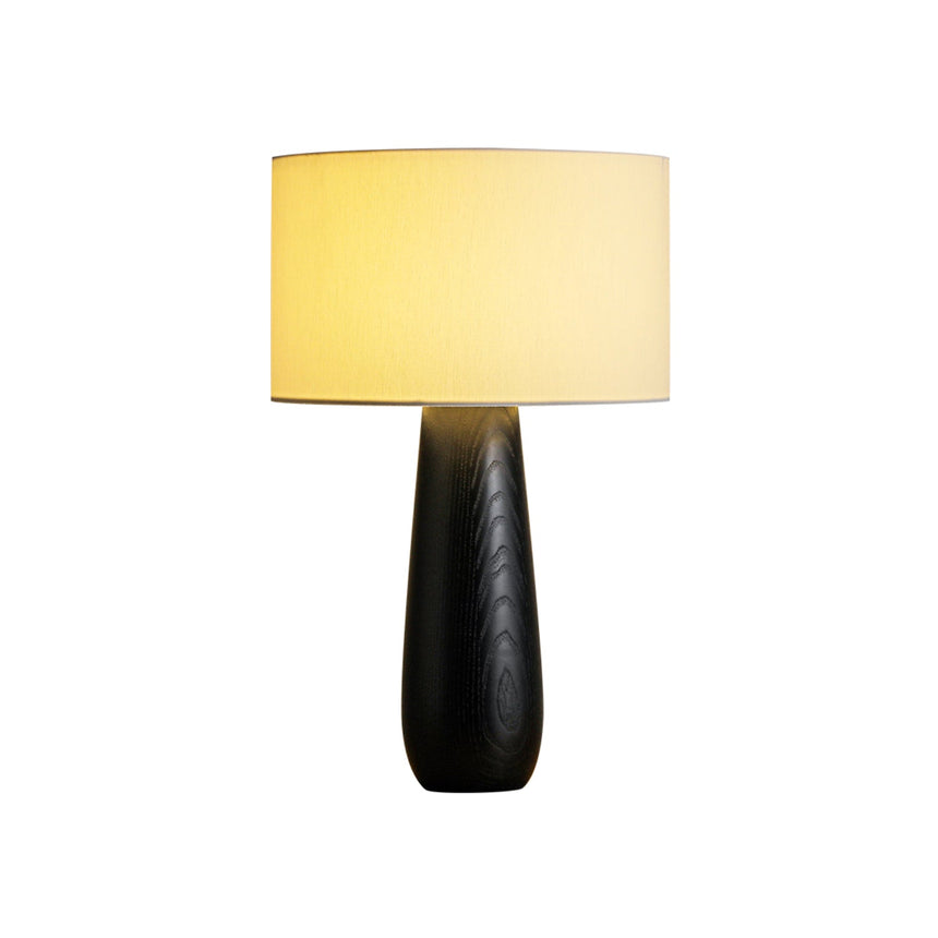 The black version of the cream table lamp seen from the front