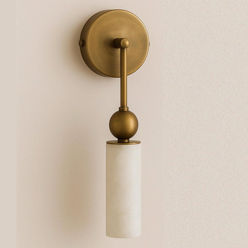 The one head version with a brass arm and ball, seen on a plain wall